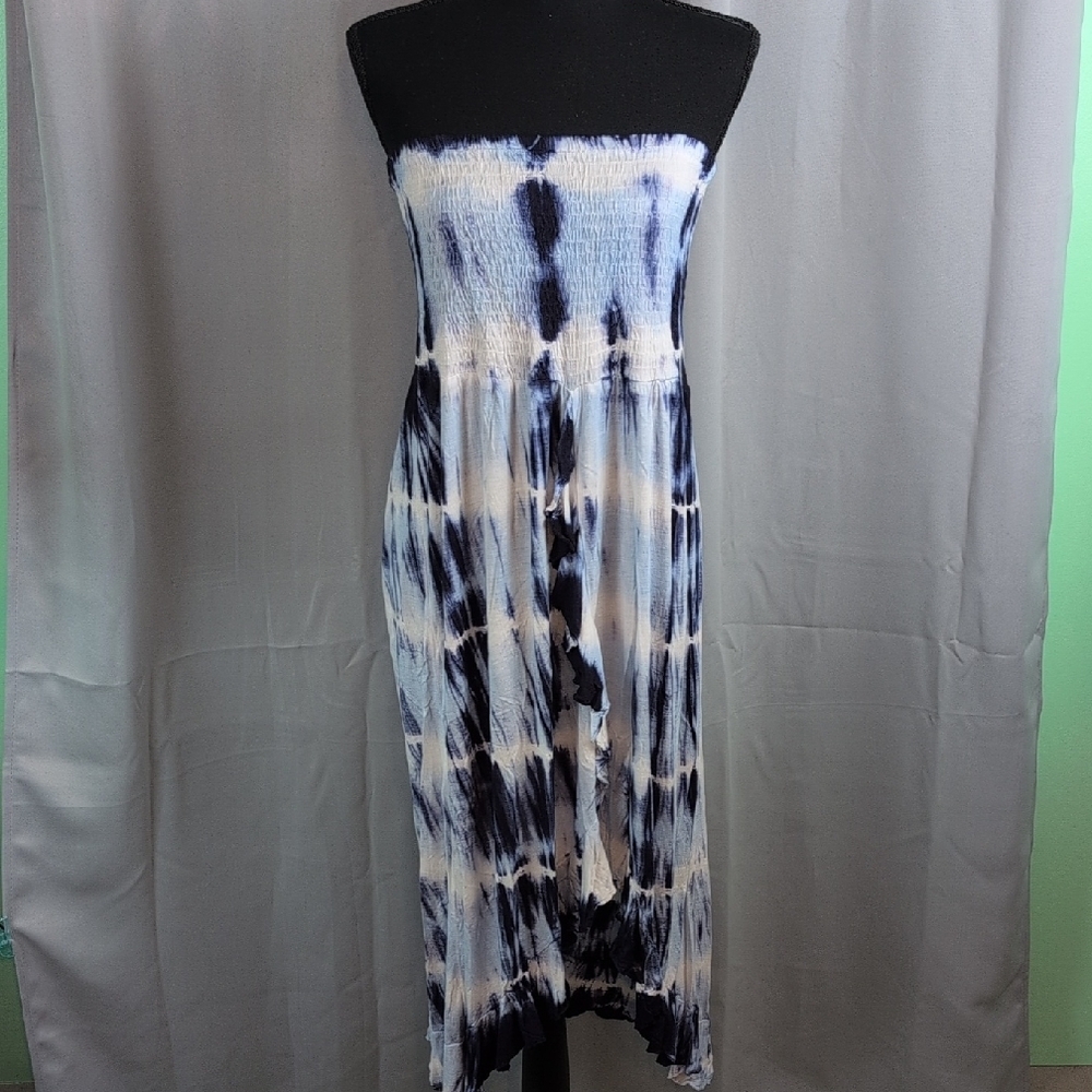 Raviya Blue and‎ White Tie-Dye Swim Coverup